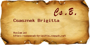 Csasznek Brigitta névjegykártya