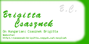 brigitta csasznek business card